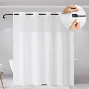 VEVOR No Hook Shower Curtain with Snap-in Liner 74 x71 in for Bathroom Showers