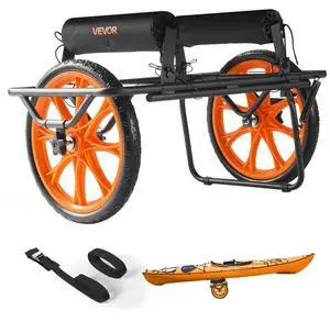 Kayak Cart 330 lbs Detachable Canoe Carrierwith 15-inch Solid Rubber Tires