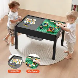 VEVOR Kids Wooden Activity Table Multi-Purpose Activity Play Table with Storage