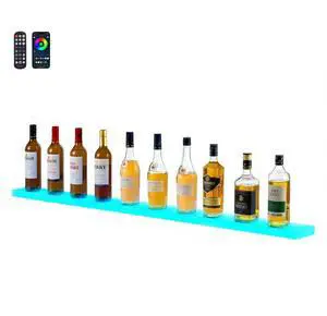 VEVOR LED Lighted Liquor Bottle Display 1-Tier 60 Inches for 15 Bottles