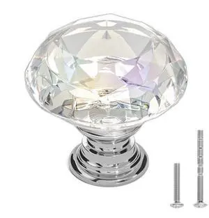 VEVOR Cabinet Knobs Drawer Kitchen Pulls 12 Pack 1.22 in Diamond Handle Acrylic