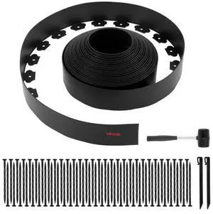 VEVOR Landscape Edging 66ft x 4in L-Shaped Durable Plastic Garden Border No Dig