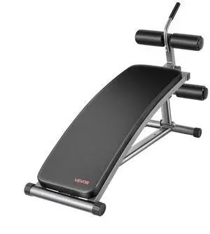 VEVOR Sit Up Bench Curved Ab Bench 6 Adjustable Height Reverse Crunch Handle