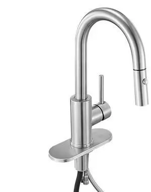 VEVOR Single Handle Sink Faucet Brushed Nickel Pull-Down Kitchen Sink Faucet