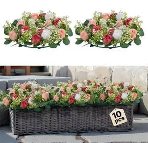 Artificial Wreath Rose Flower Wreaths for Wedding Arrangement Centerpiece 10 PCS