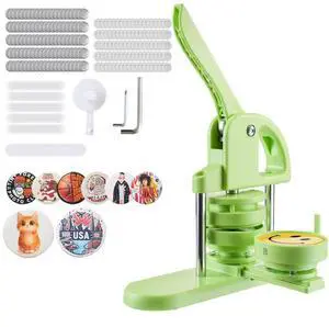 VEVOR Button Maker Machine Plastic Pin Maker 2.95 in with 100pcs Button Parts