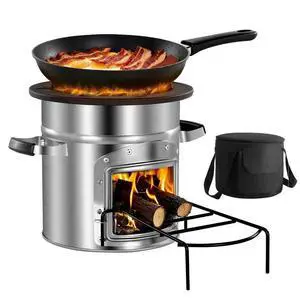 VEVOR Camping Rocket Stove Wood Burning Portable Rocket Stove with Carrying Bag