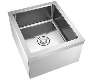 VEVOR Stainless Steel Floor Mop Sink 22 x 19 x 12 in with Wall-Mounted Bracket