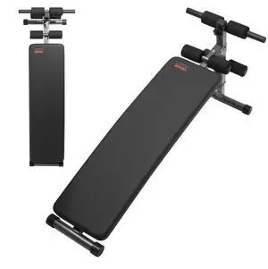 VEVOR Sit Up Bench Folding Curved Ab Bench 5 Adjustable Height 500 LBS Capacity