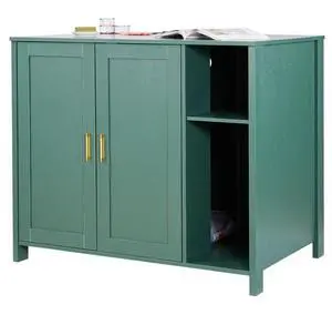 VEVOR Cat Litter Robot Enclosure 41.3in Power Outlet Detachable Divider Drawer