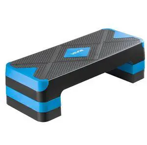 Aerobic Exercise Step Platform Height Adjustable Workout Stepper 4 Riser Blue