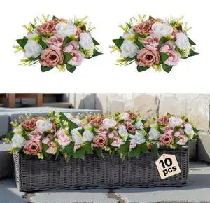 Flower Balls for Wedding Centerpieces 9.5-Inch Flower Arrangement Pink + White