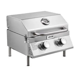 VEVOR Tabletop Gas Grill 2-Burner Portable Propane Grill Stainless Steel Outdoor