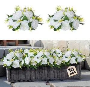 Flower Balls for Wedding Centerpieces 9.5-Inch Fake Flower Arrangement 10 PCS