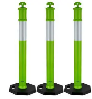 VEVOR 3 Packs Traffic Delineator Posts 48 in Safety Cones Weighted Base Green
