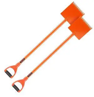 VEVOR Shingle Shovel 2 Pack D-Grip Handle Roof Ripper Steel Lightweight Orange