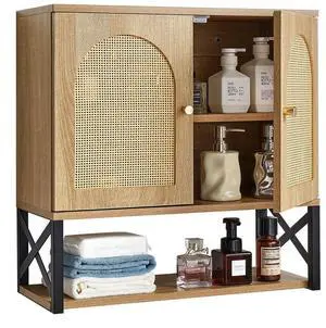 VEVOR Bathroom Wall Cabinet Over Toilet Medicine Cabinet with 2 Doors & Shelves