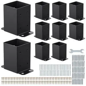 VEVOR 10Pcs 4x4 (Inner Size 3.6x3.6 in) Post Base Bracket Wood Fence Post Anchor