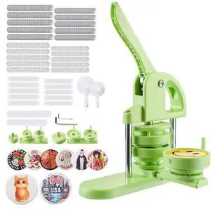 VEVOR Button Maker Machine Plastic Pin Maker 1.26/2.28 inch with 200pcs Parts