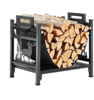 VEVOR Indoor Firewood Rack 1.5 ft Stable Steel Frame Log Holder for Fireplace