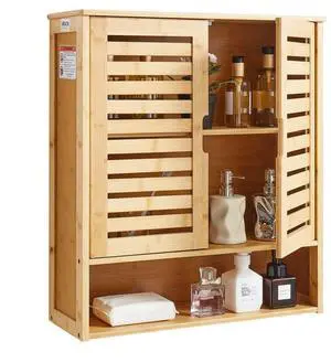 VEVOR Bathroom Wall Cabinet Over Toilet Medicine Cabinet 2 Doors and Shelves