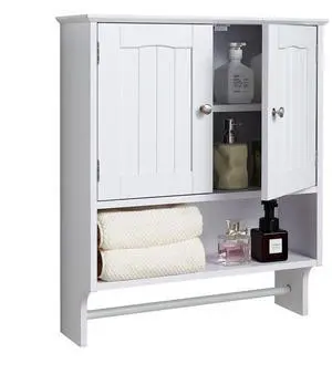 VEVOR Bathroom Wall Cabinet Storage Medicine Cabinet with Tower Bar and 2 Doors