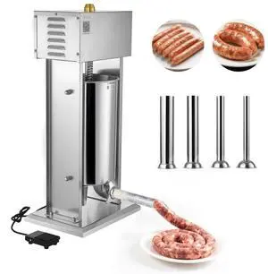 VEVOR Electric Sausage Stuffer 33 LBS / 15 L with 4 Tubes for Commercial & Home