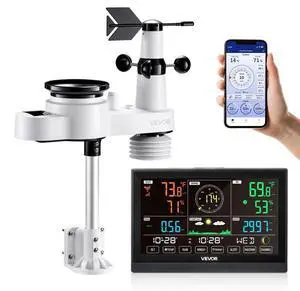 5-in-1 Wi-Fi Weather Station with 7.5-Inch VA Display Wireless Outdoor Sensor