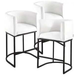 VEVOR 25 in Bar Stool Counter Height Barstool Backrest Kitchen Chair Set of 3