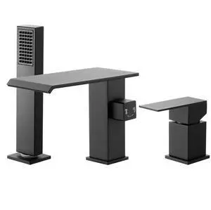 VEVOR Roman Tub Faucet 3 Hole Waterfall Bathtub Faucet with Shower Head 1 Handle