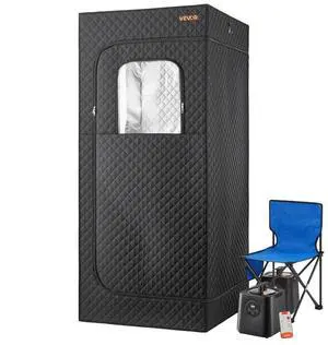 VEVOR 1 Person Portable Steam Sauna Tent Full with Steamer Remote Oil Box Black