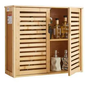 VEVOR Bathroom Wall Cabinet Over Toilet Storage Medicine Cabinet 2 Doors Shelves