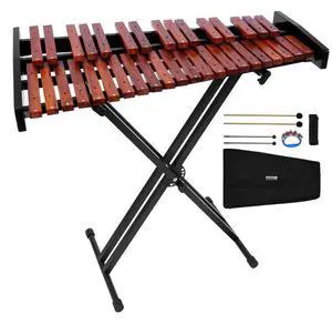 VEVOR Glockenspiel Xylophone 37 Notes Wooden Percussion Instrument with Stand