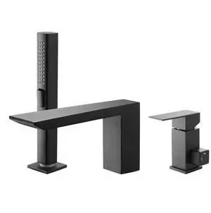 VEVOR Roman Tub Faucet 3 Hole Waterfall Bathtub Faucet with 1 Handle Matte Black