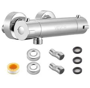 VEVOR Thermostatic Shower Faucet Valve with Secure Lock Leak-Proof Chrome Plated