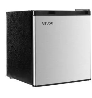 VEVOR Mini Fridge 1.6 Cu.Ft Single Door Compact Small Refrigerator Stainless