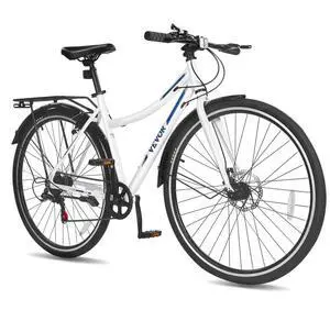VEVOR Hybrid Bike Mens Hybrid Bicycle City Commuter Bikes 700c 7-Speed Shimano