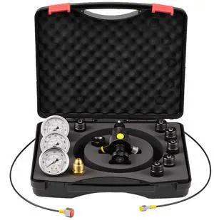 VEVOR Hydraulic Nitrogen Accumulator Charging Kit 3 Gauges 6 Adapters 1 Hose