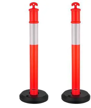 VEVOR 2 Packs Traffic Delineator Posts 48 in Traffic Safety Cones Fillable Base