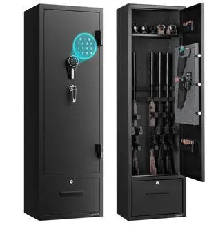 VEVOR 4 Gun Safe Long Gun Cabinet for Rifles & Pistols with Key and Password