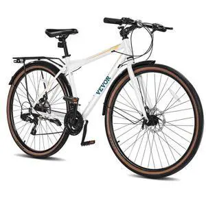 VEVOR Hybrid Bike Mens Hybrid Bicycle City Commuter Bikes 700c 24-Speed Shimano