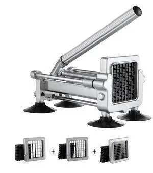 French Fry Cutter Stainless Steel Potato Vegetable Slicer Chopper 3 Blades