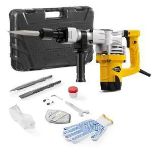 VEVOR Demolition Jack Hammer Concrete Breaker 1400W Electric Hammer 2 Chisel Bit