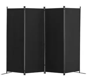 VEVOR Room Divider, 88×67.5inch Room Dividers and Folding Privacy Screens 4-Panel, Fabric Partition Room Dividers for Office, Bedroom, Dining Room, Study, Freestanding, Black