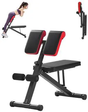 Roman Chair Back Extension Hyperextension Bench Adjustable Foldable Home Gym