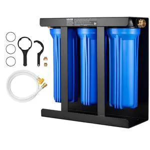 RV Water Filter System 3-Cartridge with Basket for Campers Boats RVs Vans