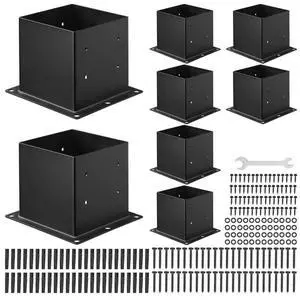 8 Pack 4x4 Post Base Brackets Wood Fence Post Anchor Inner Size 3.6x3.6 inch