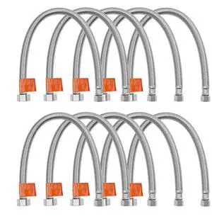 Faucet Supply Line Connector 16 in Length 10 PCS Braided Stainless Steel