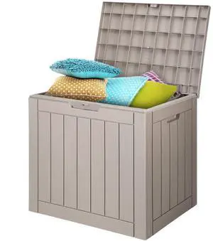 Outdoor Storage Box Resin Deck Box 31 Gallon Patio Waterproof Organizer
