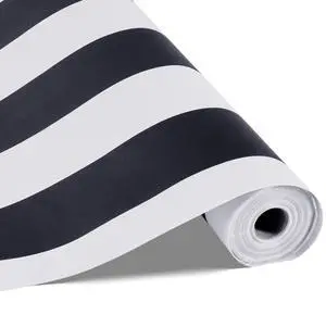 VEVOR Peel and Stick Wallpaper 17.7x590.5 in Black White Geometric Waterproof